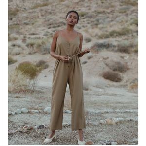 Ozma raw silk jumpsuit in natural
